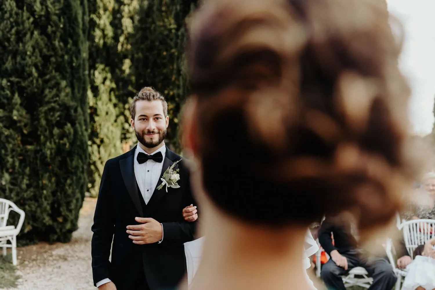 Raffaele smiling during the ceremony
